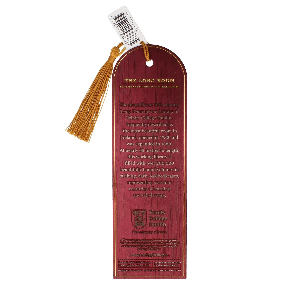 Trinity College Dublin Library Foil Bookmark Brown
