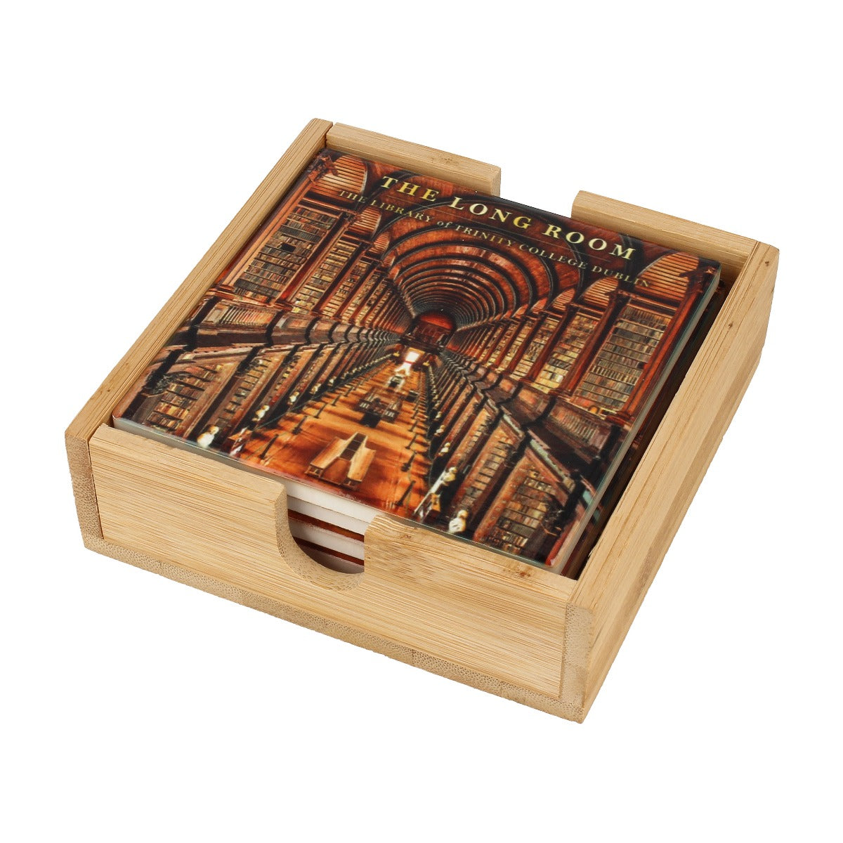 Trinity College Dublin Library 4pk Ceramic Coasters Brown