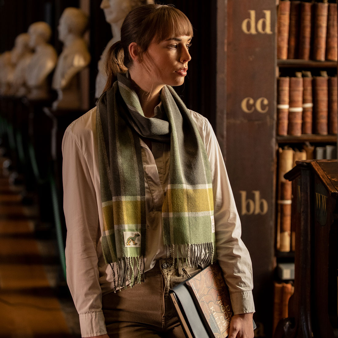 Book of Kells Avoca Scarf Green
