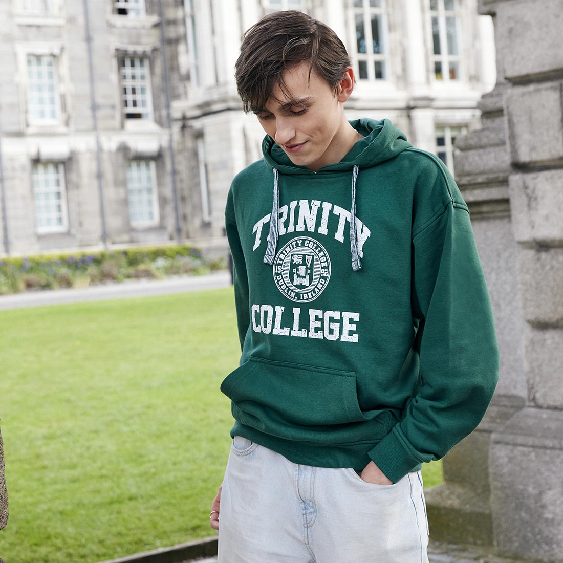 Trinity College Dublin Crest Hoody Bottle Green