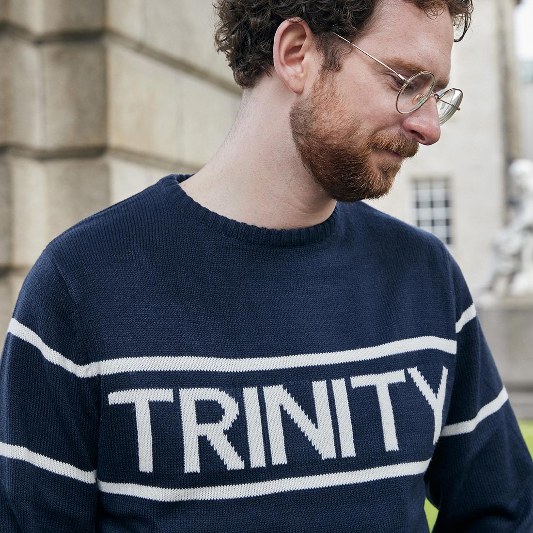 Trinity College Dublin Knitted Jumper Navy & Natural