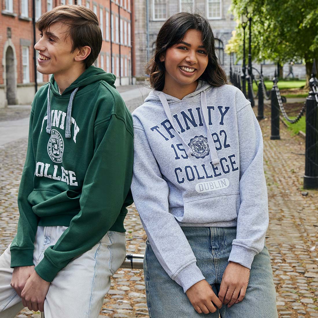 Trinity College Dublin 1592 Hoody Grey Marl And Navy