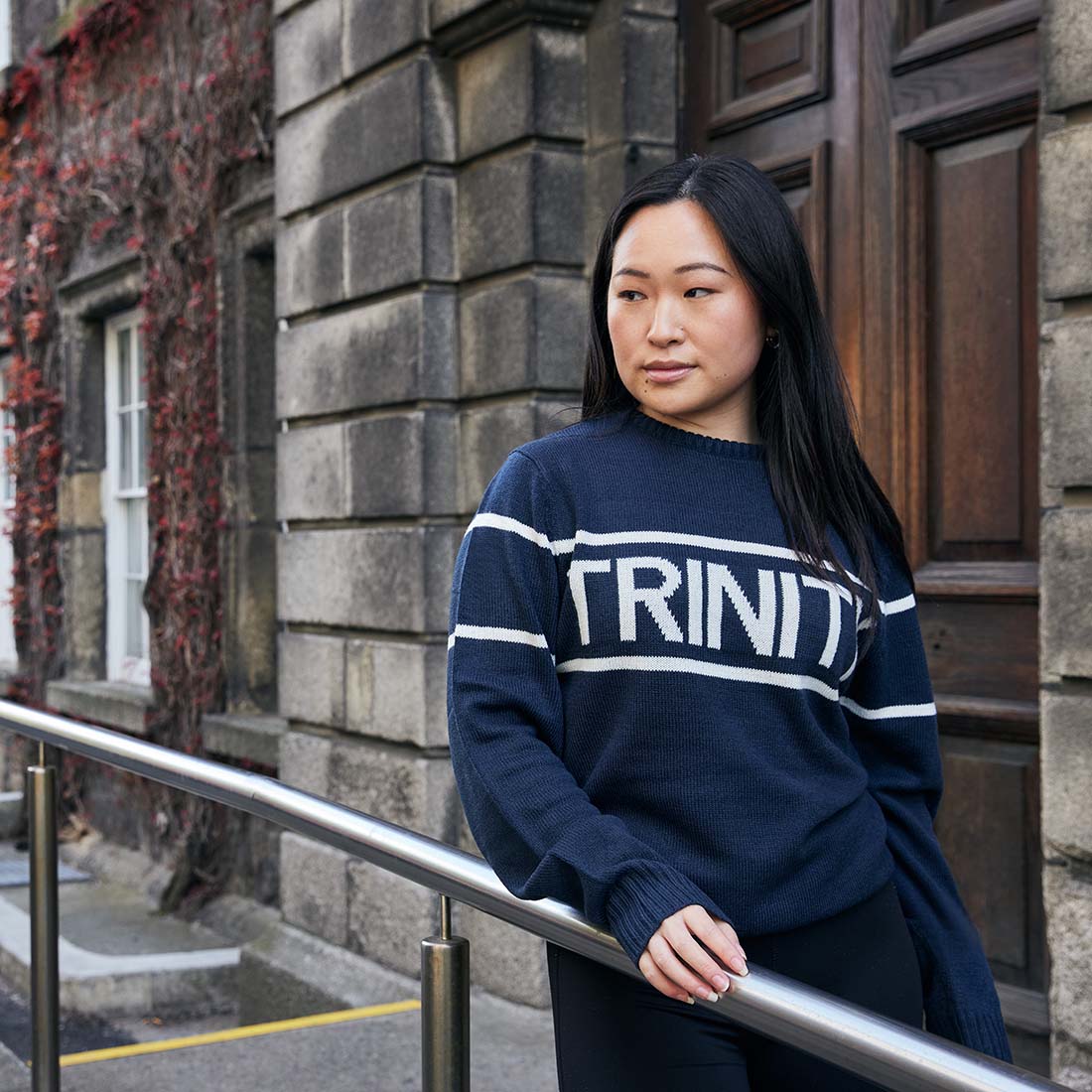 Trinity College Dublin Knitted Jumper Navy & Natural