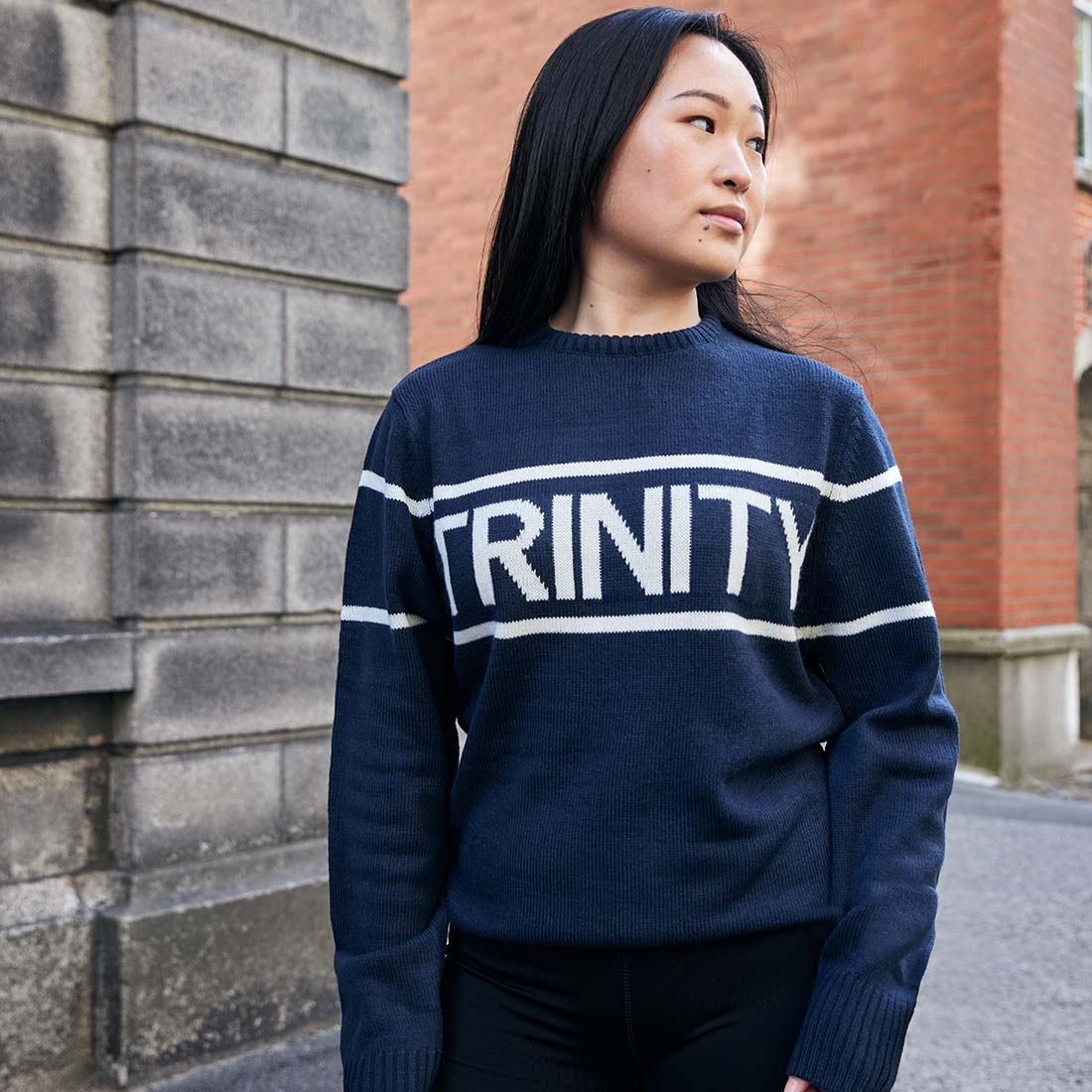 Trinity College Dublin Knitted Jumper Navy & Natural