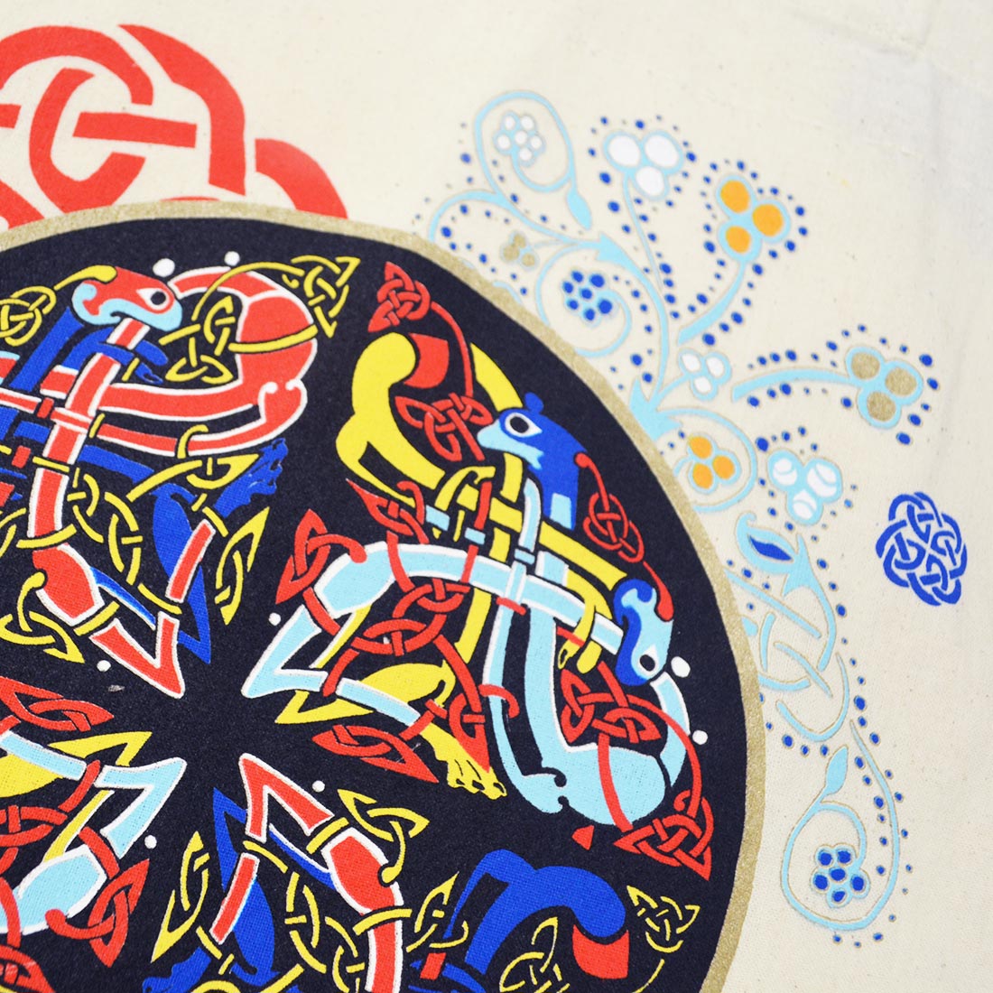 Book of Kells Celtic Swirl Tote Bag Cream