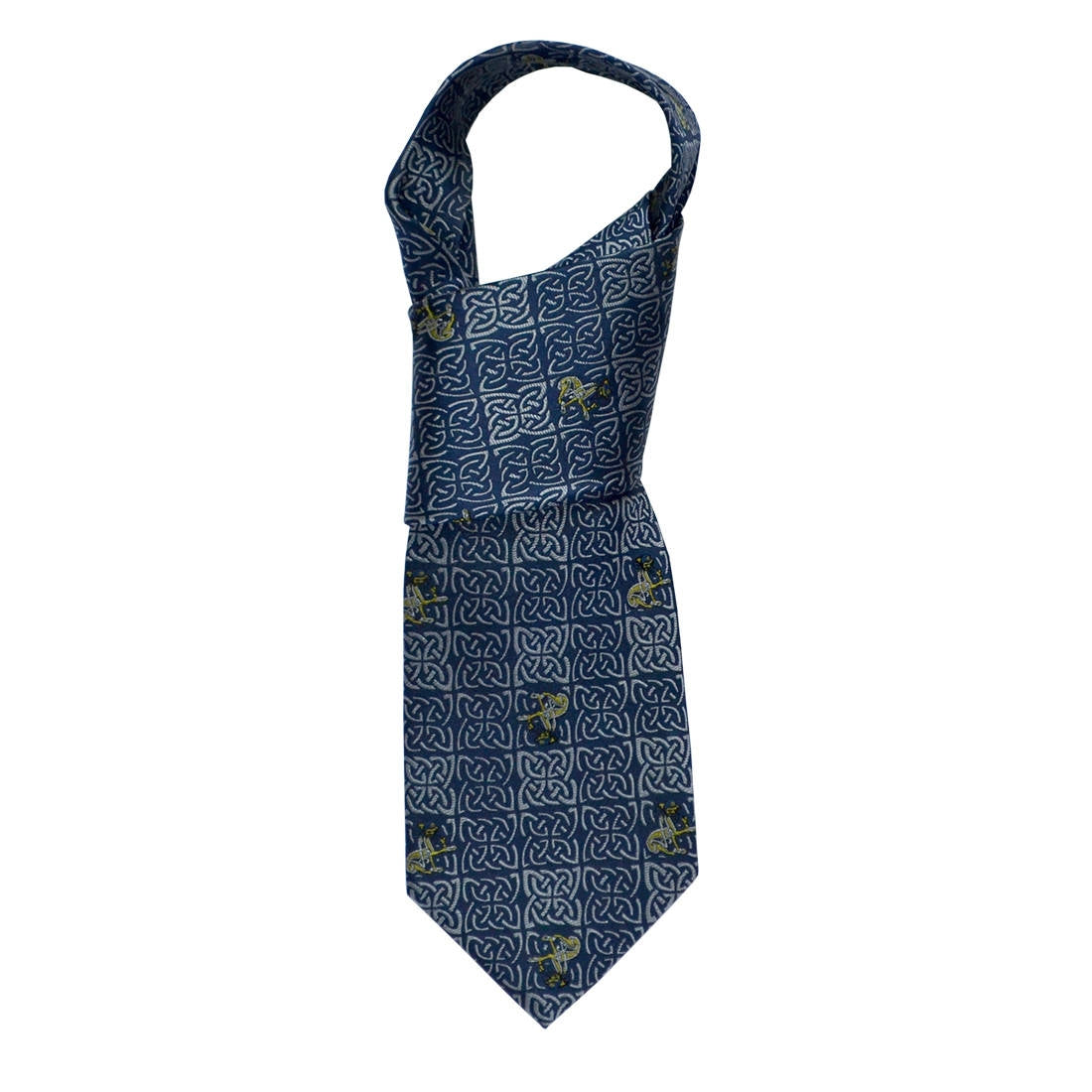 Book of Kells Blue and Navy Dog Silk Tie