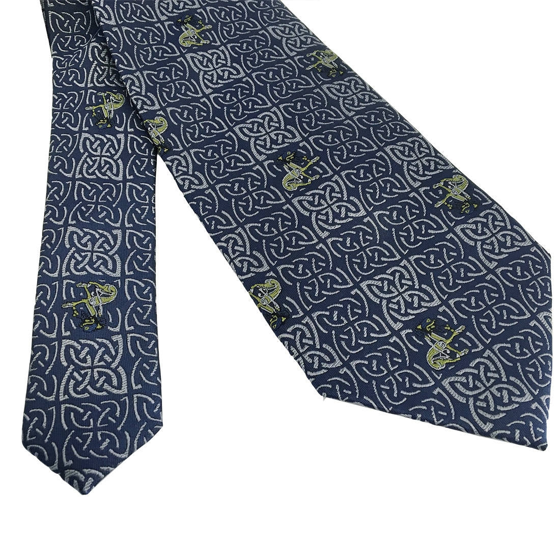 Book of Kells Blue and Navy Dog Silk Tie