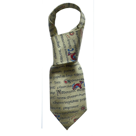 Book of Kells Gold Manuscript Silk Tie