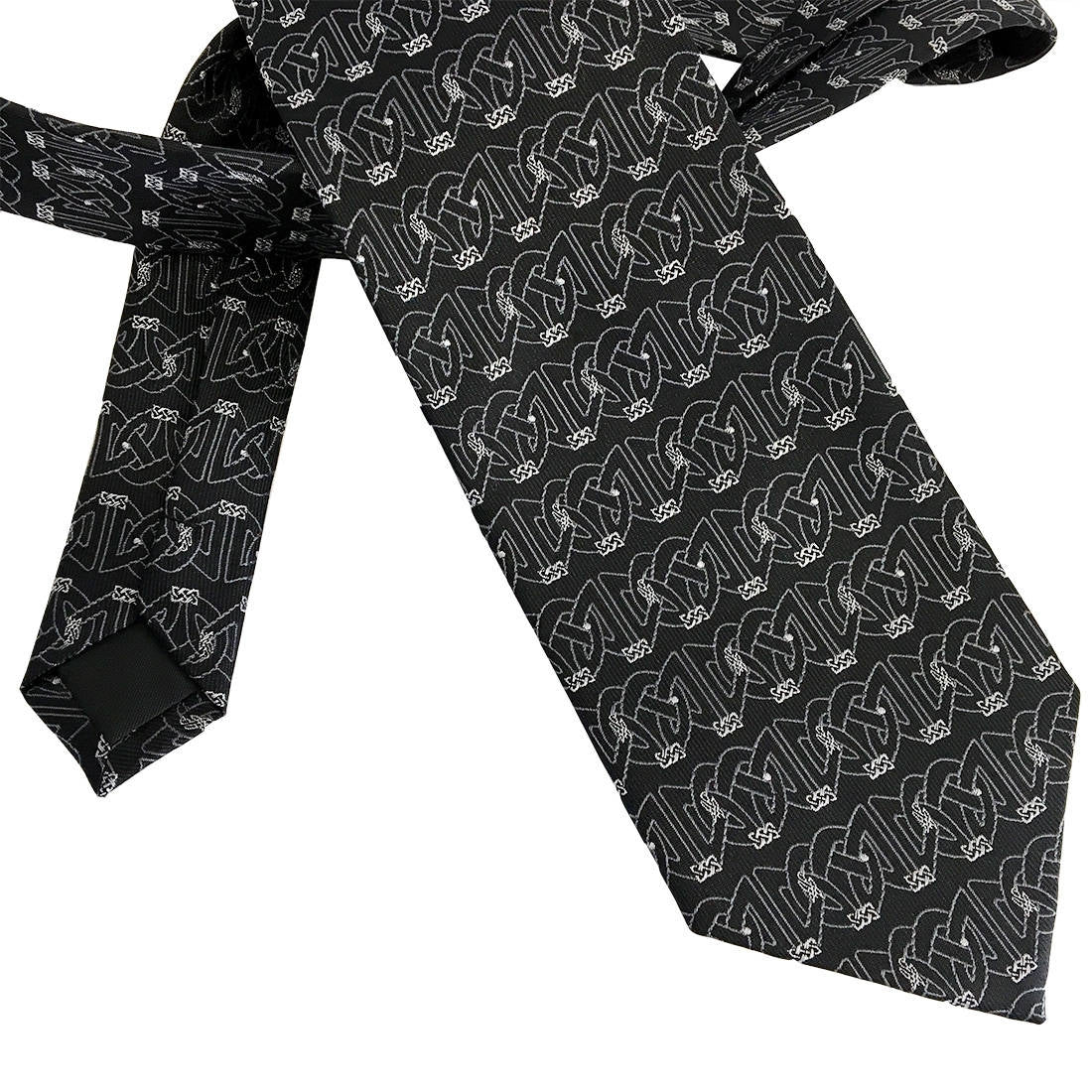Book Of Kells Mini Knot Silk Tie Black/Silver