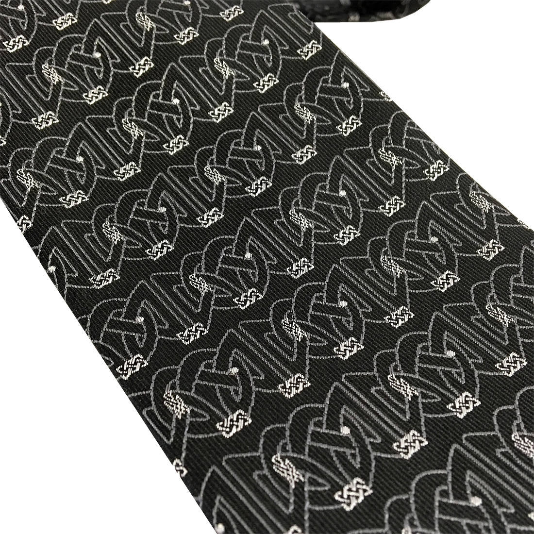 Book Of Kells Mini Knot Silk Tie Black/Silver