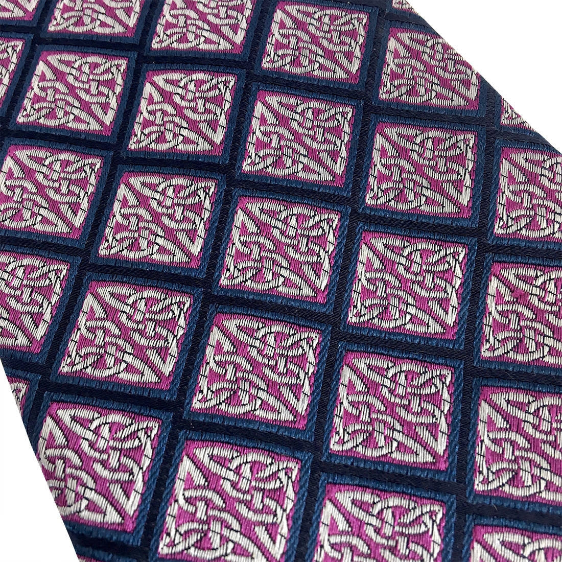 Book Of Kells  Diamond Silk Tie Navy/Purple
