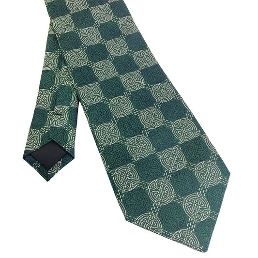 Book Of Kells Large Knot Silk Tie Bottle Green