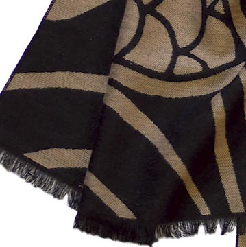 Book of Kells Celtic Reversible Scarf Gold/Black