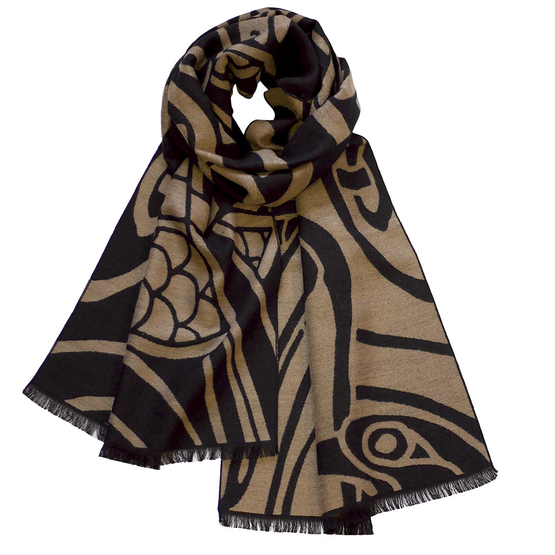 Book of Kells Celtic Reversible Scarf Gold/Black