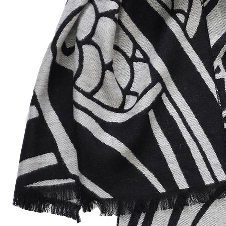 Book of Kells Celtic Reversible Scarf Grey/Black