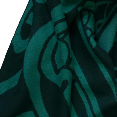 Book of Kells Celtic Reversible Scarf Green/Black