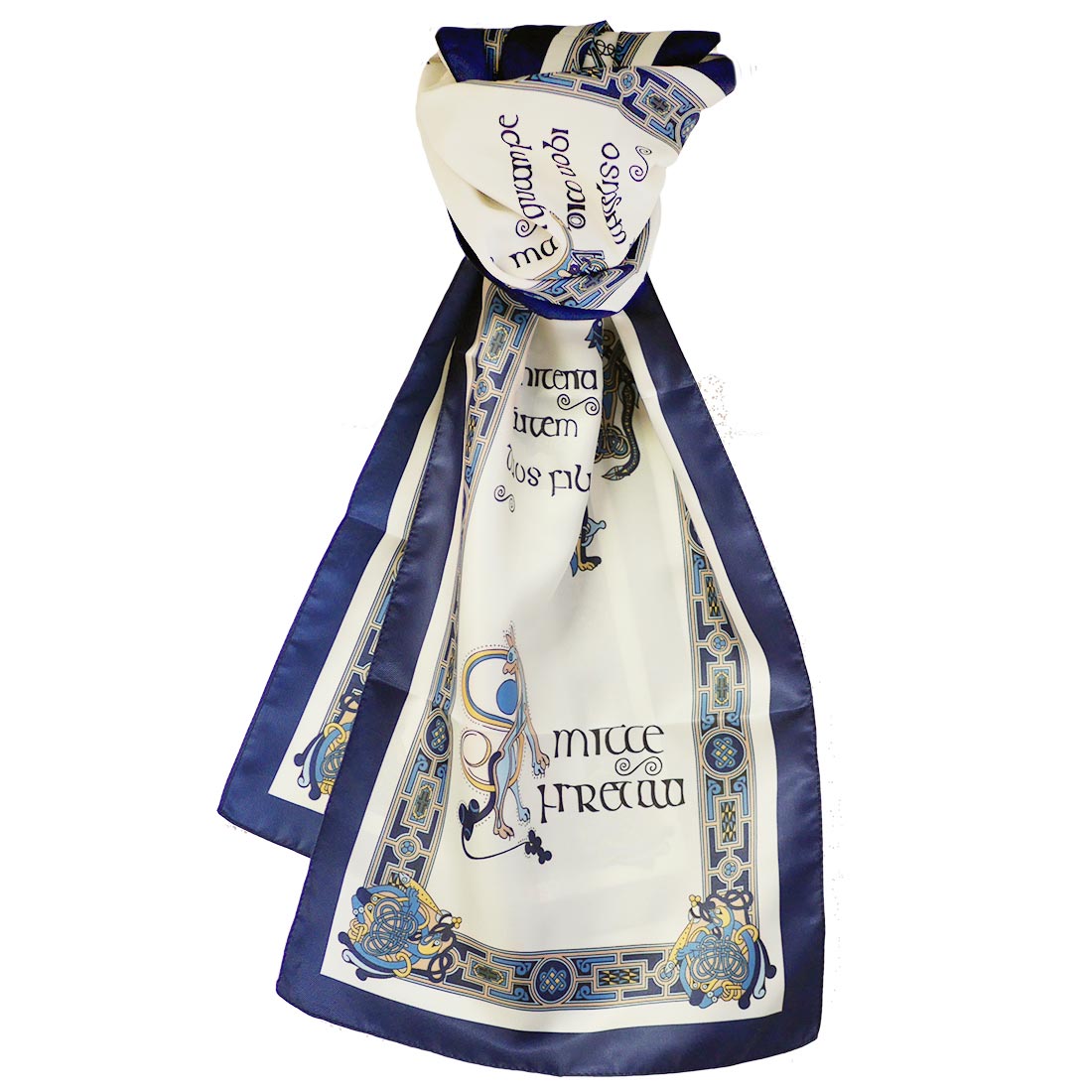 Book of Kells Long Signature Scarf Navy/Blue/Beige
