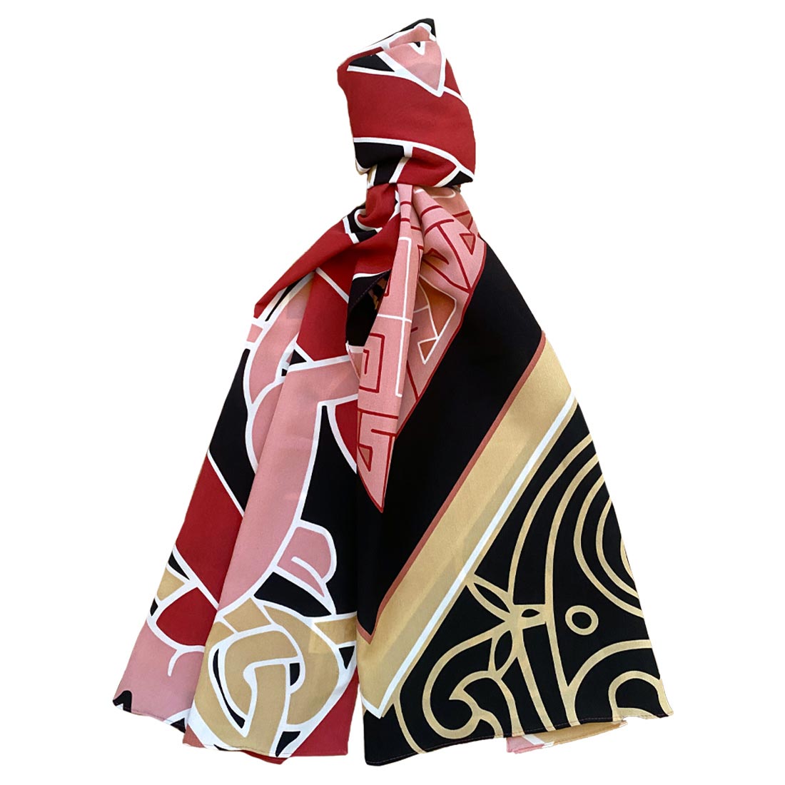Celtic Elegance  Large Scarf - Baby Pink & Beige