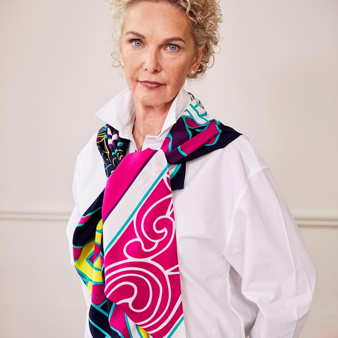 Celtic Elegance  Large Scarf - Cerise Pink & Lime