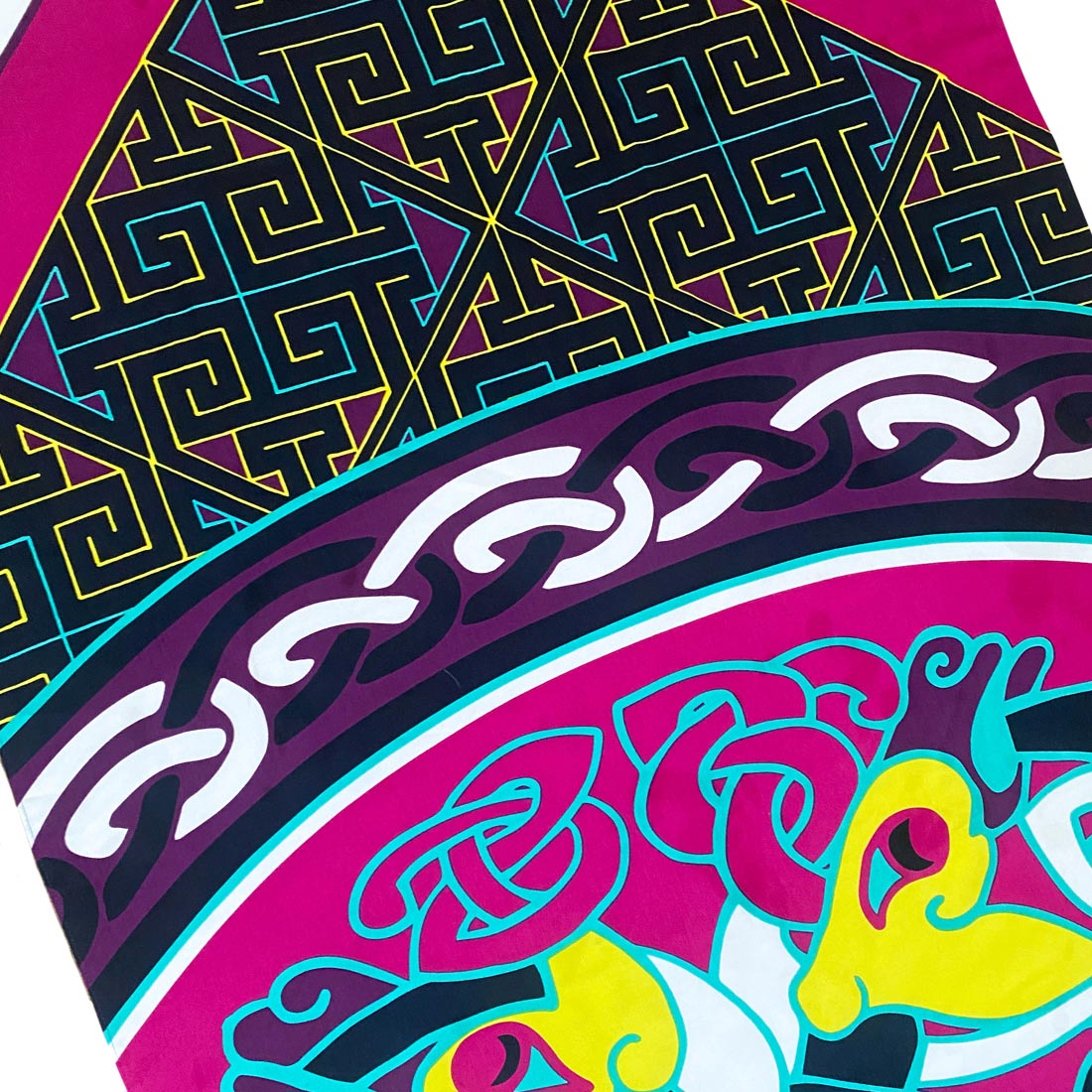 Celtic Elegance  Large Scarf - Cerise Pink & Lime