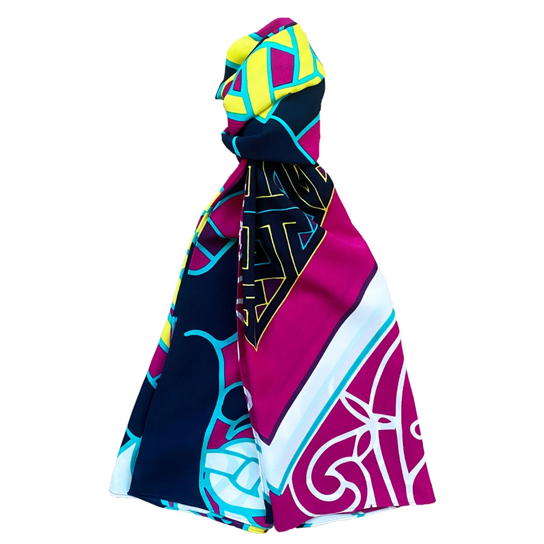 Celtic Elegance  Large Scarf - Cerise Pink & Lime