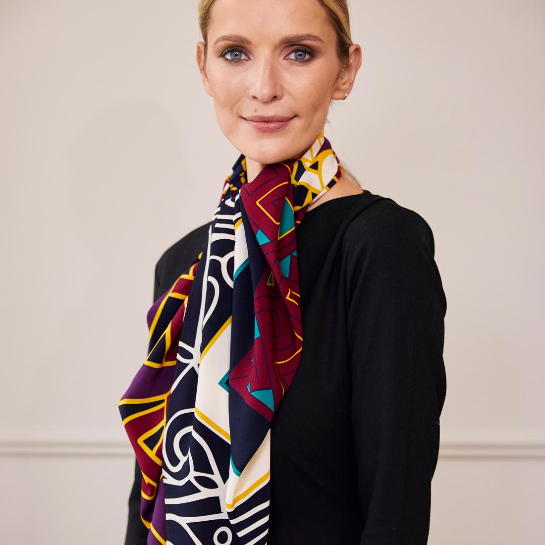 Celtic Elegance  Large Scarf - Burgundy & Navy