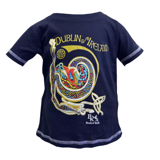 Book of Kells Celtic Swirl T-shirt Navy