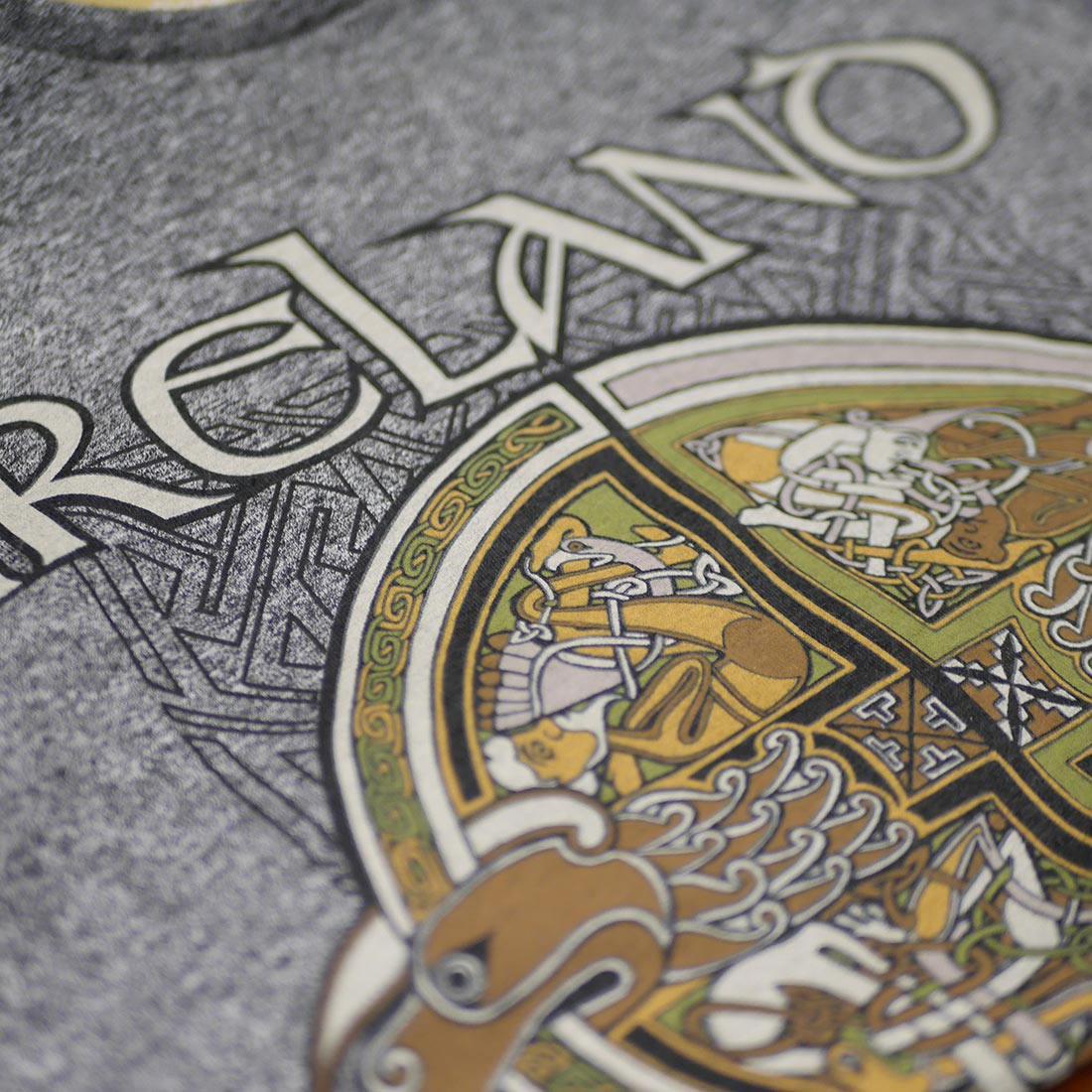Book of Kells Celtic T-shirt Grey Grindle Ireland