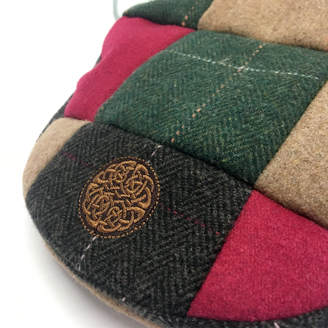 Book of Kells Camel Multi Patch Kids Flat Cap Brown, Red and Green