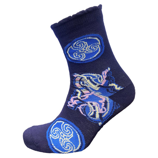 Celtic Motif Ladies Socks  - Blue & Navy