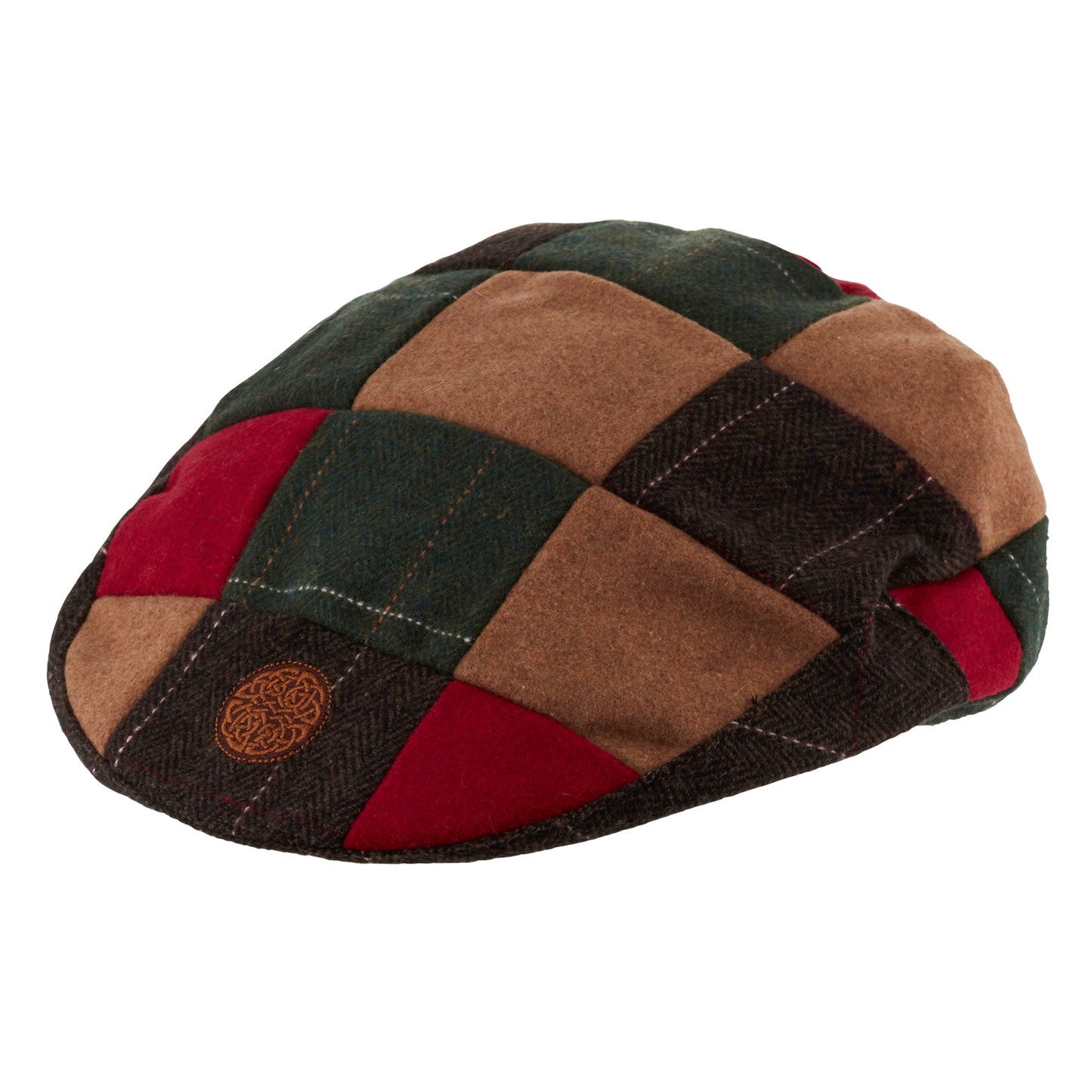 Book Of Kells Flat Cap by Patrick Francis Red/Green/Brown