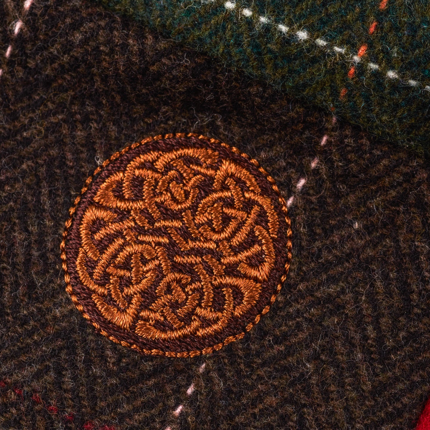 Book Of Kells Flat Cap by Patrick Francis Red/Green/Brown