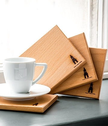Trinity College Dublin Coasters Set of 4 Brown