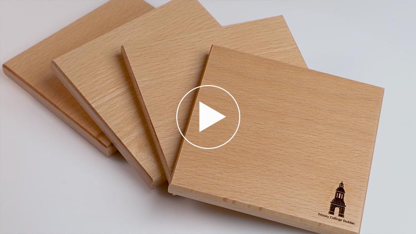 Trinity College Dublin Coasters Set of 4 Brown