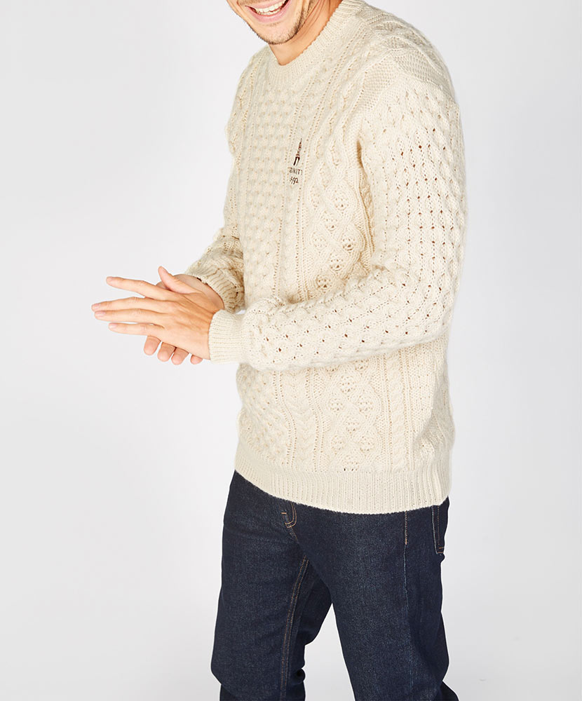 Honeycomb Stitch Blasket Aran Sweater