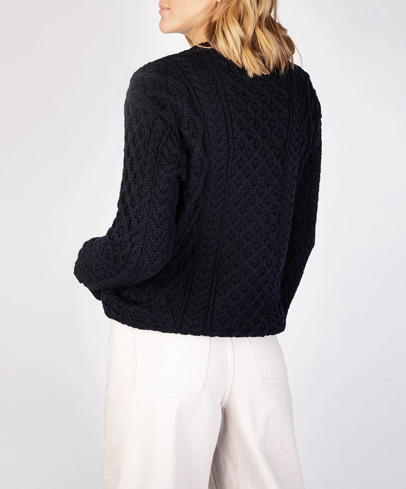 Honeycomb Stitch Blasket Aran Sweater