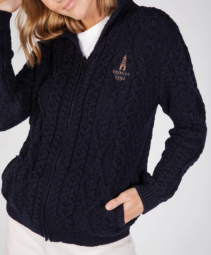 Traditional Aran Zipped Hooded Jacket