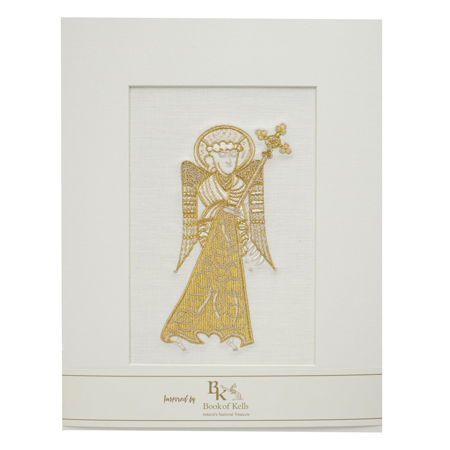 Book of Kells Irish Linen Saint Matthew White