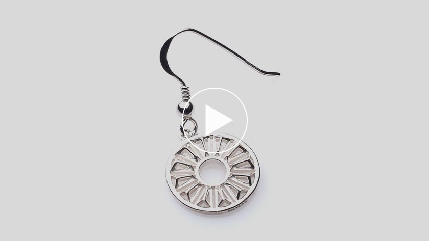 Trinity College Dublin Sterling Silver Drop Earrings Circle Door