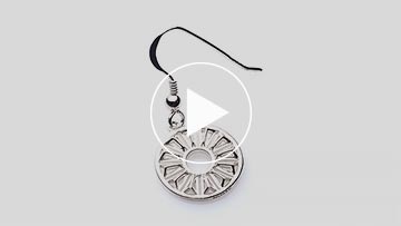 Trinity College Dublin Sterling Silver Drop Earrings Circle Door