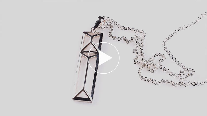 Trinity College Dublin Sterling Silver Door Pendant Rectangle