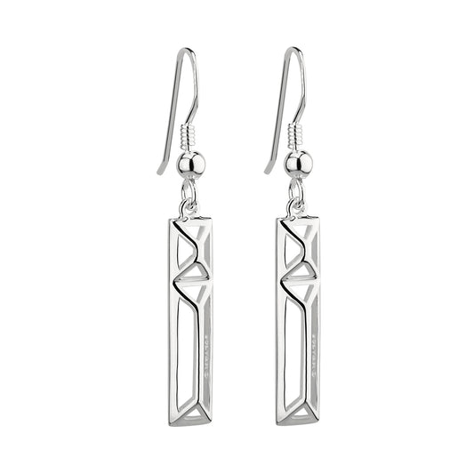 Trinity College Dublin Sterling Silver Drop Earrings Rectangle Door