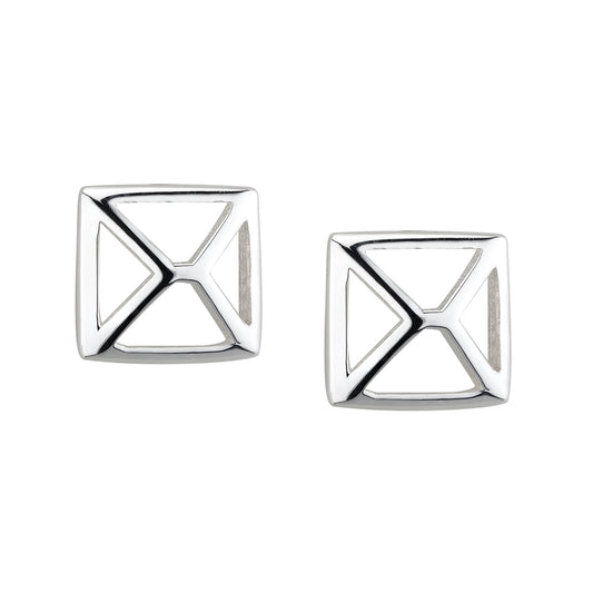 Trinity College Dublin Sterling Silver Stud Earrings Rectangle Door