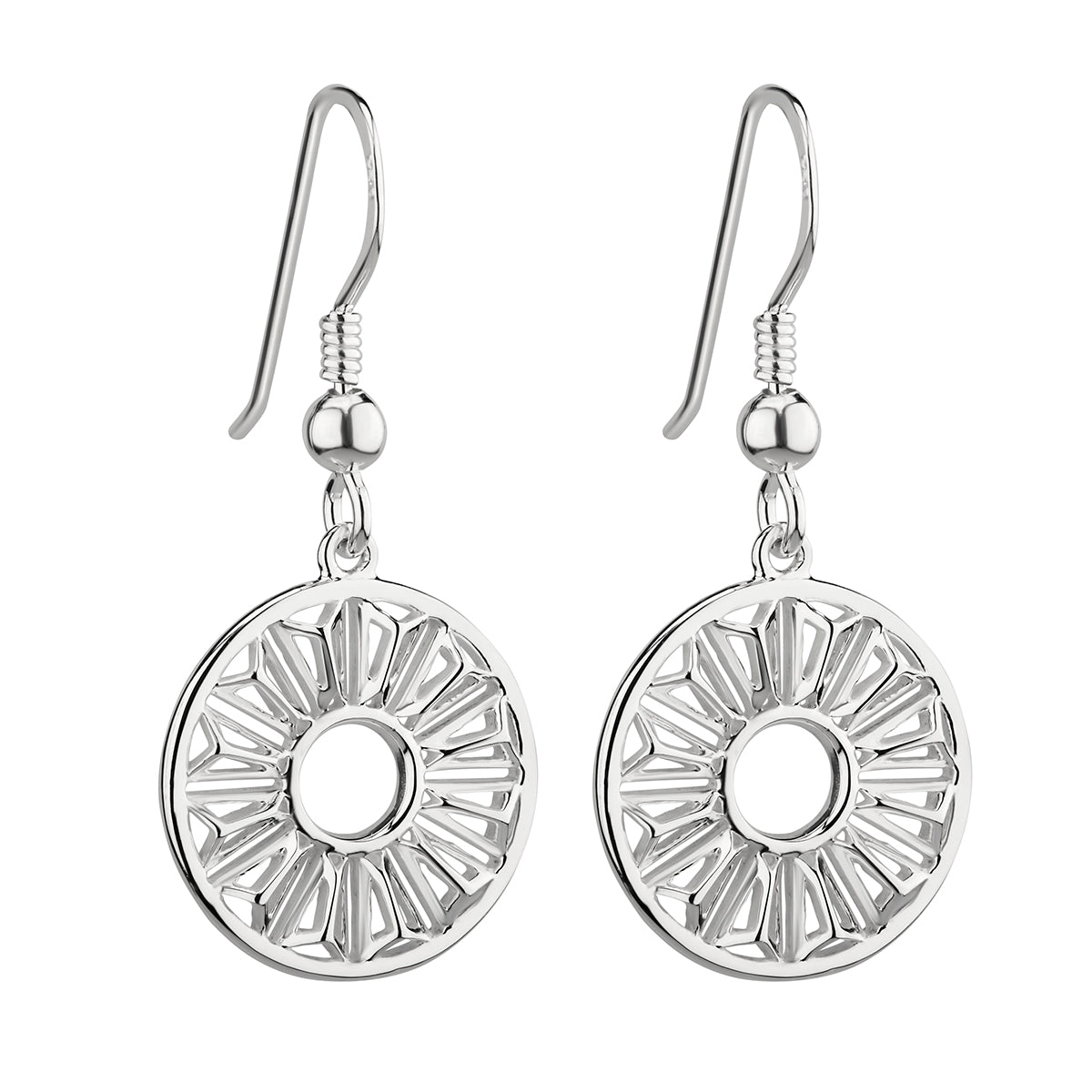 Trinity College Dublin Sterling Silver Drop Earrings Circle Door