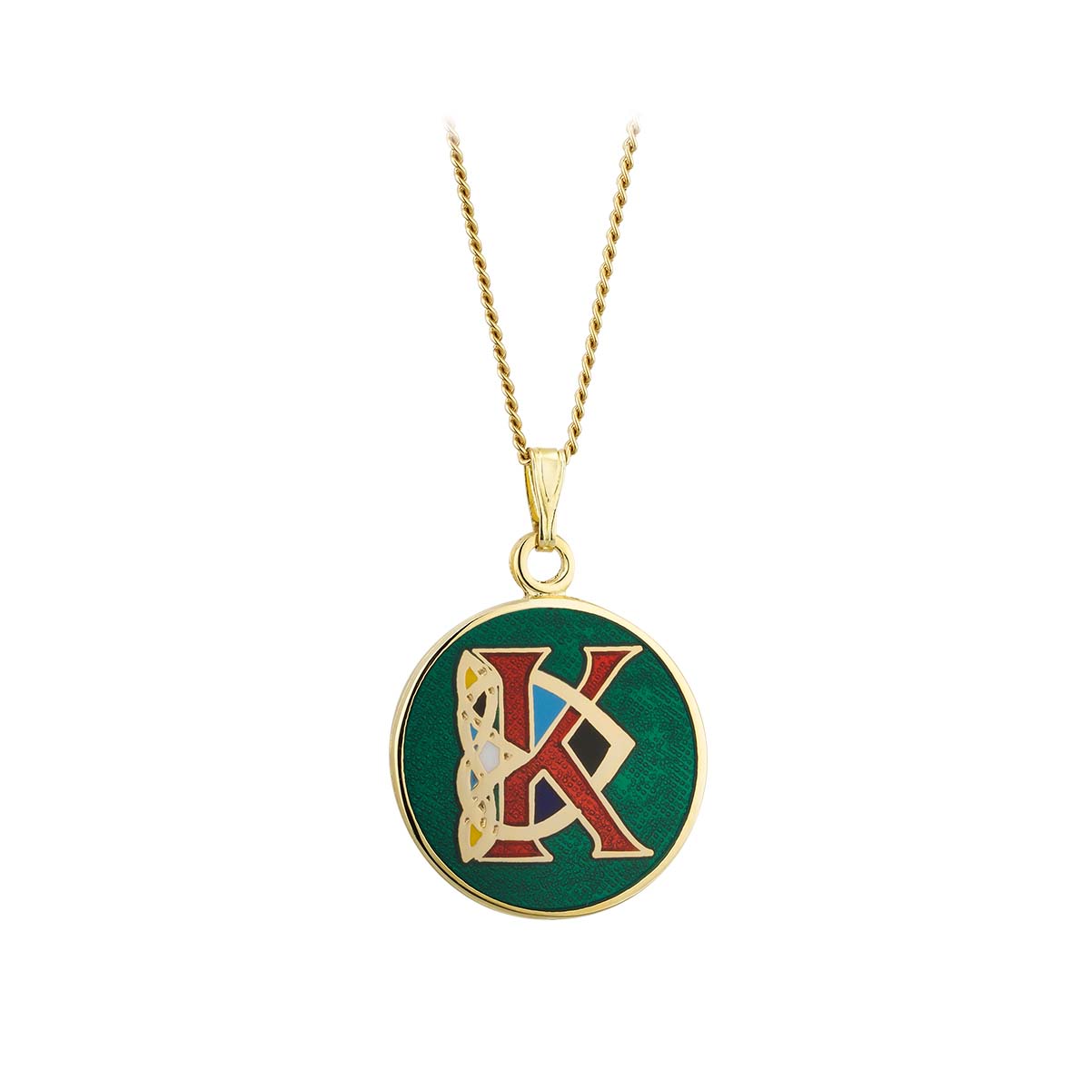 Book of Kells Gold Plated Celtic Initial Pendant