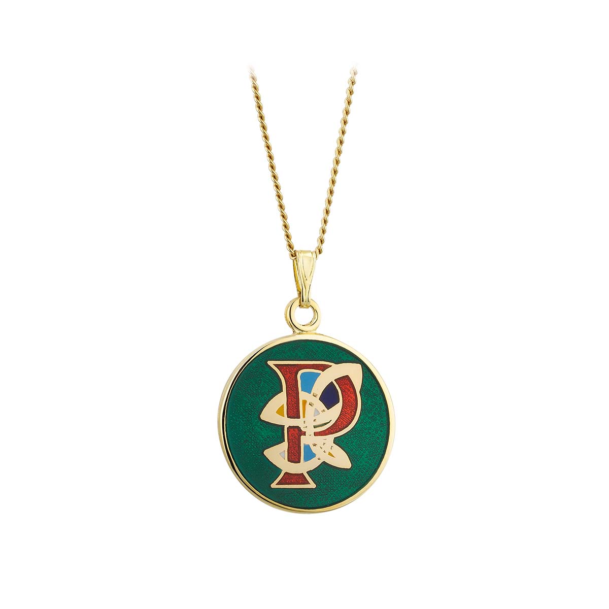 Book of Kells Gold Plated Celtic Initial Pendant