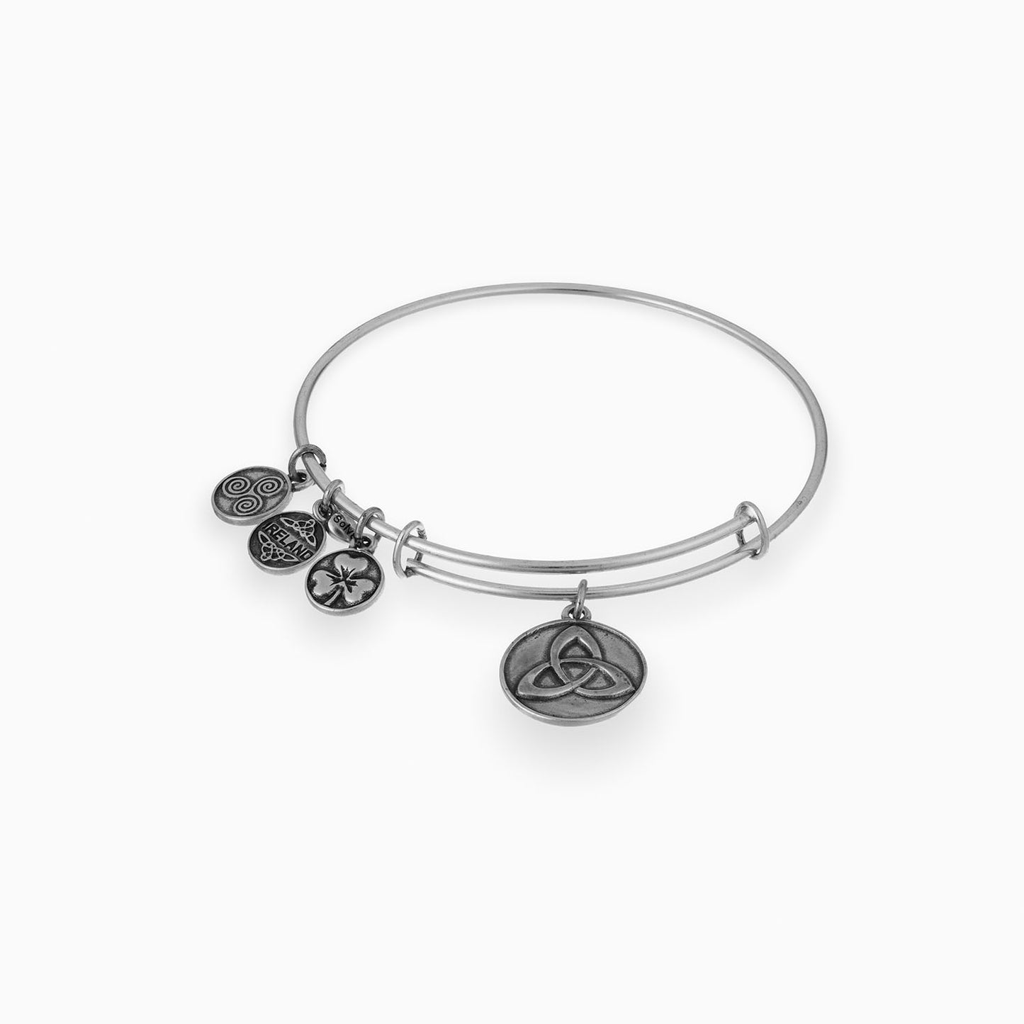 Matte silver charm bangle