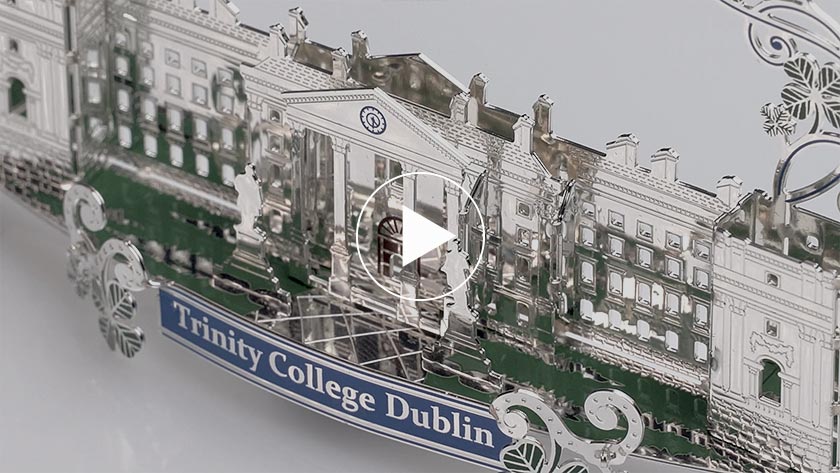 Trinity College Dublin - Entrance Building 2D Decoration Silver