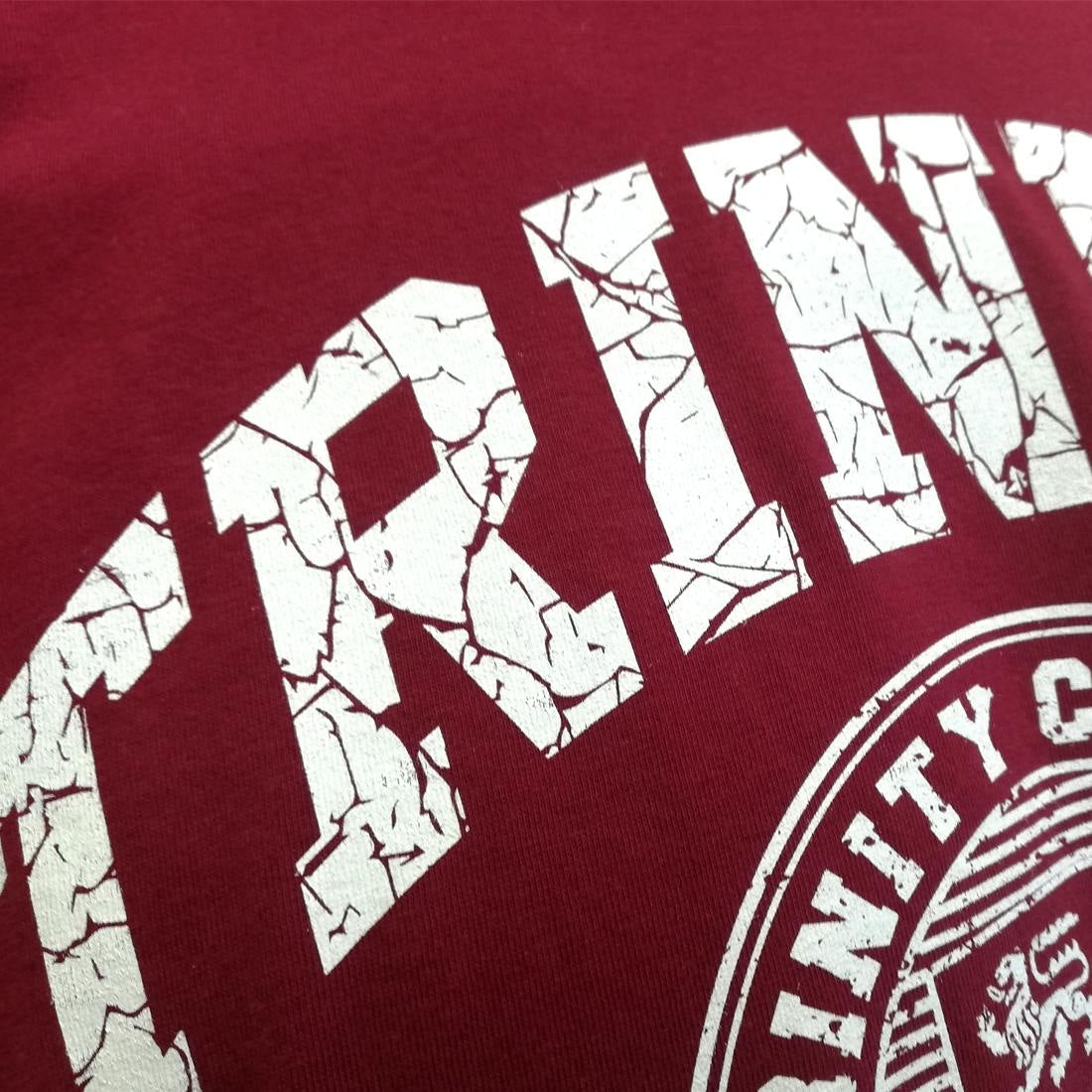 Trinity College Dublin Crest T-Shirt Burgundy & White