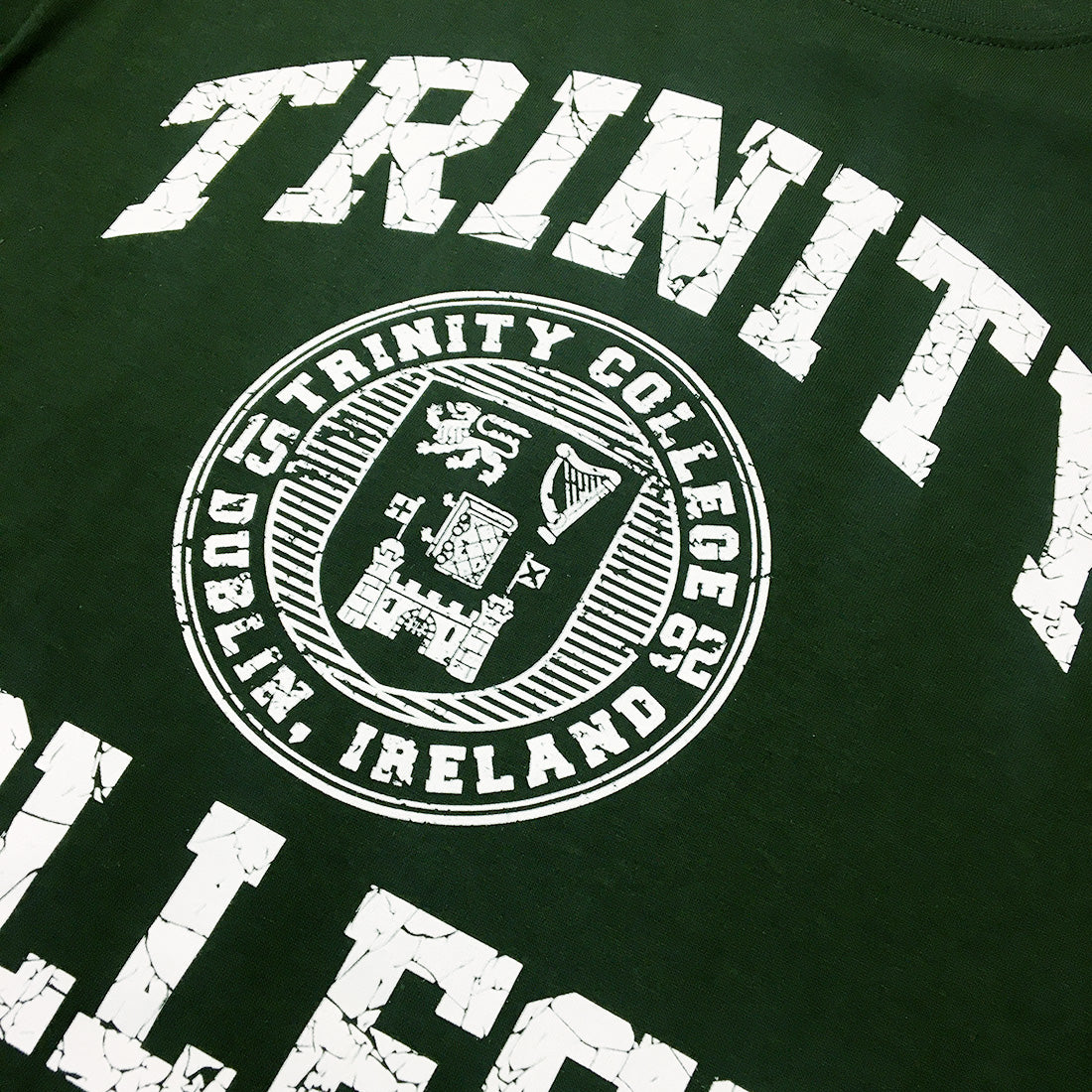 Trinity College Dublin Crest T-shirt Bottle Green